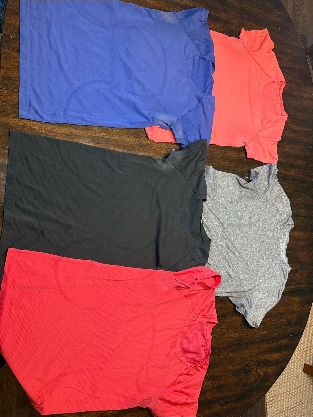 lululemon athletica Short Sleeve Tee Pack — Blue, Coral, Black, Gray, Pink-Red